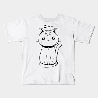 Cute cat. Anime style Kids T-Shirt